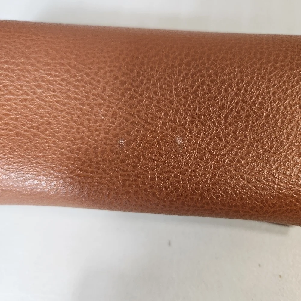Ray-Ban Brown Pebbled Leather Glasses Case Semi-Soft Flip Top